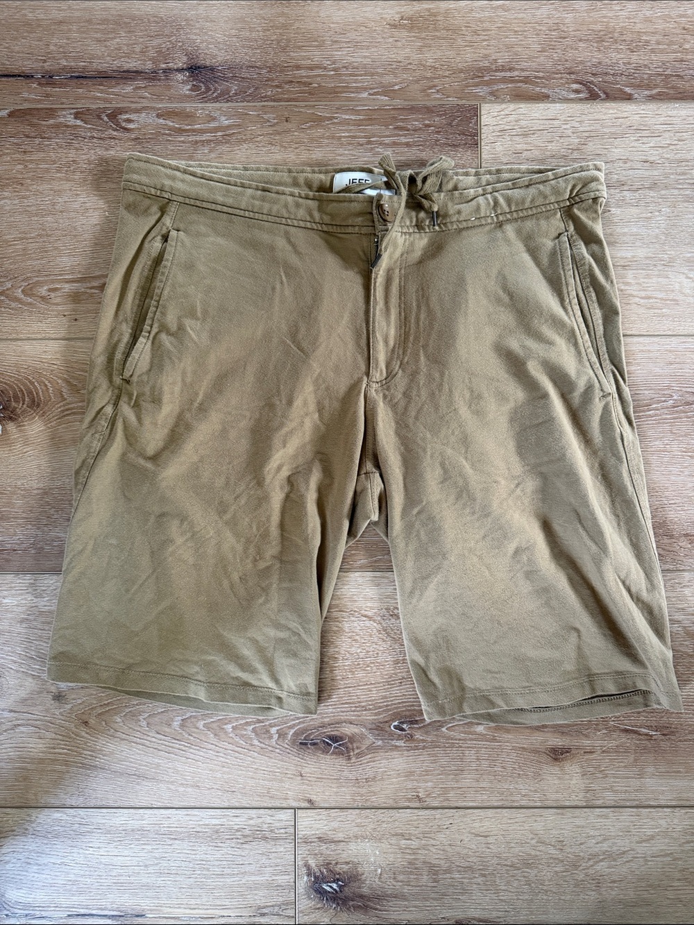 Jeff | Men's Cotton Drawstring Shorts in Tan | size M